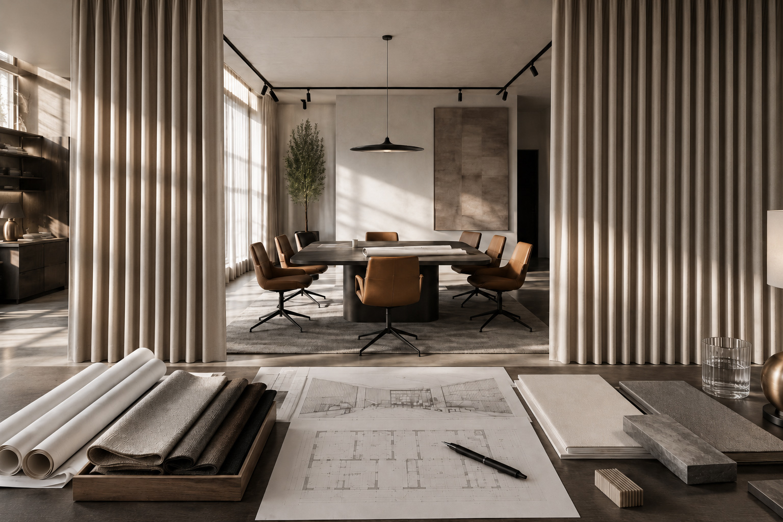 Textile Akustiklösung in einem Architekturprojekt von Wavetex